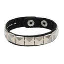 Pulseira Gótica Punk 2025 em Couro PU com 3 Fileiras de Spikes e Correntes | Acessório Unissex