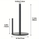 Paper Towel Holder Black, Premium Stainless Steel Kitchen Roll Dispenser, Countertop Roll Organizer with Weighted Base
