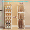 Organizador de Sapatos 6/8 Camadas | Sapateira Intercalar com Estrutura de Metal e Camadas de Tecido | Ideal para Entrada, Corredor ou Sala de Estar