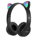 Fones de Ouvido VAKIND – Sem Fio Bluetooth com Luz LED em Formato de Orelhas de Gato, Microfone e Controle, Over-Ear para Crianças e Adolescentes