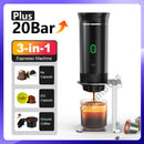 Máquina de Café Espresso Elétrica Portátil Wireless DENOKIN | 3 em 1 para Cápsulas, Pó e Viagem | Para Carro, Casa e Camping