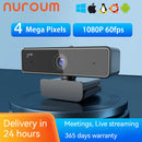 Webcam Nuroum V11 – Full HD 1080p 60fps com Microfone Integrado, Plug & Play para PC e Laptop