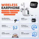 Fone de Ouvido QERE E50 – Bluetooth 5.3, Som Hi-Fi, 4 Microfones com Cancelamento de Ruído ENC e Baixa Latência