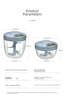 Triturador Manual de Gengibre e Alho para Cozinha | Cortador Multifuncional de Legumes e Moedor de Carne | Design Moderno e Minimalista