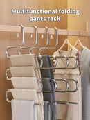 Rack de Calças de Aço Inoxidável 5 Camadas | Cabide Multifuncional para Roupas