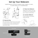 Webcam Nuroum V11 – Full HD 1080p 60fps com Microfone Integrado, Plug & Play para PC e Laptop