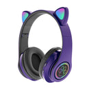 Fones de Ouvido VAKIND – Sem Fio Bluetooth com Luz LED em Formato de Orelhas de Gato, Microfone e Controle, Over-Ear para Crianças e Adolescentes