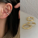 Ear Cuffs Femininos KOTiK 2025 – Brincos de Clipe Sem Furo com Zircônia Cúbica, Modernos e Geométricos