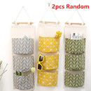 Bolsa de Armazenamento de Parede com 3 Bolsos | Organizador de Algodão e Linho para Casa, Quarto, Sala e Cozinha