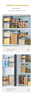 Caixa de Armazenamento de Alimentos Selada | Pote de Plástico com Tampa para Cereais, Doces e Grãos | Organizador de Cozinha e Geladeira