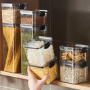 Caixa de Armazenamento de Alimentos Selada | Pote de Plástico com Tampa para Cereais, Doces e Grãos | Organizador de Cozinha e Geladeira
