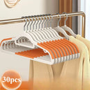 Conjunto de 30 Cabides Antiderrapantes com Gancho Rotativo | Organização para Lavanderia, Banheiro e Quarto