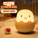 Luz Noturna Infantil em Silicone – Pato com Temporizador, Recarregável USB e Controle por Toque