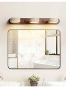 Luminária de Parede LED de Pedra Calcária Natural | Espelho de Vaidade Dupla Face Rotativo | Aplique Decorativo para Quarto e Banheiro