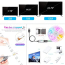 1-30m/100ft Luz de Tira LED USB RGB com Bluetooth, Controle por Toque e App – Backlight para TV e Decoração de Quarto
