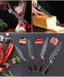 Faca de Cozinha Laser Damascus InLeung | Cutelo, Chef, Carne, Frutas e Pão | Faca Multifuncional para Barbecue e Preparos Domésticos