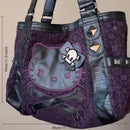 Bolsa Feminina MINISO Sanrio Hello Kitty – Vintage Roxa Y2K, Estilo Gótico Multifuncional