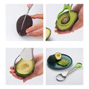 Fatiador de Abacate em Aço Inoxidável | Cortador 3 em 1 para Frutas – Ferramenta Multifuncional de Cozinha