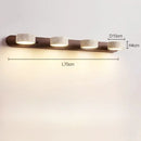 Luminária de Parede LED de Pedra Calcária Natural | Espelho de Vaidade Dupla Face Rotativo | Aplique Decorativo para Quarto e Banheiro