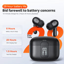 Fone de Ouvido QERE E50 – Bluetooth 5.3, Som Hi-Fi, 4 Microfones com Cancelamento de Ruído ENC e Baixa Latência