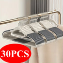 Conjunto de 30 Cabides Antiderrapantes com Gancho Rotativo | Organização para Lavanderia, Banheiro e Quarto