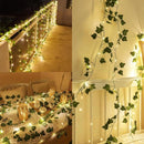 Videira de Hera Artificial com Luzes de Fada 2m | Decoração de Festa, Casamento e Natal