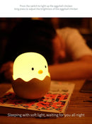 Luz Noturna Infantil em Silicone – Pato com Temporizador, Recarregável USB e Controle por Toque