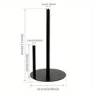 Paper Towel Holder Black, Premium Stainless Steel Kitchen Roll Dispenser, Countertop Roll Organizer with Weighted Base
