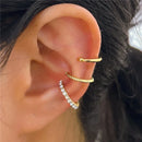 Ear Cuffs Femininos KOTiK 2025 – Brincos de Clipe Sem Furo com Zircônia Cúbica, Modernos e Geométricos