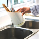 Suporte para Pauzinhos de Cozinha | Organizador com Placa de Drenagem e Suporte para Talheres | Rack de Armazenamento Doméstico