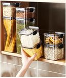 Caixa de Armazenamento de Alimentos Selada | Pote de Plástico com Tampa para Cereais, Doces e Grãos | Organizador de Cozinha e Geladeira