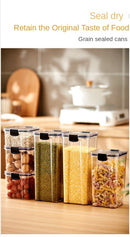 Caixa de Armazenamento de Alimentos Selada | Pote de Plástico com Tampa para Cereais, Doces e Grãos | Organizador de Cozinha e Geladeira
