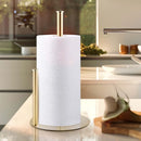 Paper Towel Holder Black, Premium Stainless Steel Kitchen Roll Dispenser, Countertop Roll Organizer with Weighted Base