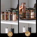 Rack Giratório de Condimentos para Cozinha | Suporte de Madeira para Óleo, Sal, Molho e Vinagre | Armazenamento Rotativo Sob Armário ou Bancada