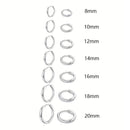 Conjunto de 7 Pares de Brincos Huggies de Aço Inoxidável | Argolas Unissex para Cartilagem e Orelha