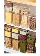 Caixa de Armazenamento de Alimentos Selada | Pote de Plástico com Tampa para Cereais, Doces e Grãos | Organizador de Cozinha e Geladeira