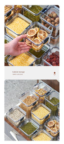 Caixa de Armazenamento de Alimentos Selada | Pote de Plástico com Tampa para Cereais, Doces e Grãos | Organizador de Cozinha e Geladeira