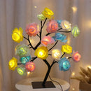 Luminária de Mesa LED Rosa Flor com Luzes de Fadas – USB, Decoração de Natal, Festa, Quarto, Casamento e Presente do Dia das Mães