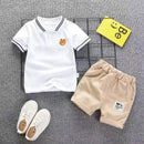 Conjunto Infantil Menino Verão – Camiseta e Shorts em Algodão 2 Peças com Estampa Divertida