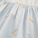 Vestido Infantil Princesa Floral com Bordado – Algodão, 1 a 6 Anos – Modelo Europeu