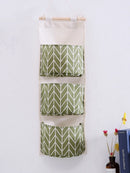 Bolsa de Armazenamento de Parede com 3 Bolsos | Organizador de Algodão e Linho para Casa, Quarto, Sala e Cozinha