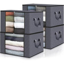 Saco de Armazenamento Dobrável de Grande Capacidade | Organizador de Roupas e Cobertores para Armário ou Quarto