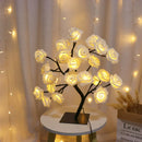 Luminária de Mesa LED Rosa Flor com Luzes de Fadas – USB, Decoração de Natal, Festa, Quarto, Casamento e Presente do Dia das Mães