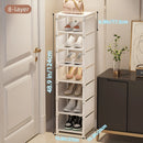 Organizador de Sapatos 6/8 Camadas | Sapateira Intercalar com Estrutura de Metal e Camadas de Tecido | Ideal para Entrada, Corredor ou Sala de Estar
