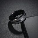 Anel Masculino YWSHMAN 8mm – Titanium Preto Fosco, Aliança de Casamento Clássica para Homens