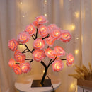 Luminária de Mesa LED Rosa Flor com Luzes de Fadas – USB, Decoração de Natal, Festa, Quarto, Casamento e Presente do Dia das Mães