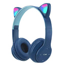 Fones de Ouvido VAKIND – Sem Fio Bluetooth com Luz LED em Formato de Orelhas de Gato, Microfone e Controle, Over-Ear para Crianças e Adolescentes