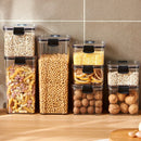 Caixa de Armazenamento de Alimentos Selada | Pote de Plástico com Tampa para Cereais, Doces e Grãos | Organizador de Cozinha e Geladeira