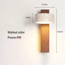 Luminária de Parede LED de Pedra Calcária Natural | Espelho de Vaidade Dupla Face Rotativo | Aplique Decorativo para Quarto e Banheiro