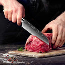 Faca de Cozinha Laser Damascus InLeung | Cutelo, Chef, Carne, Frutas e Pão | Faca Multifuncional para Barbecue e Preparos Domésticos